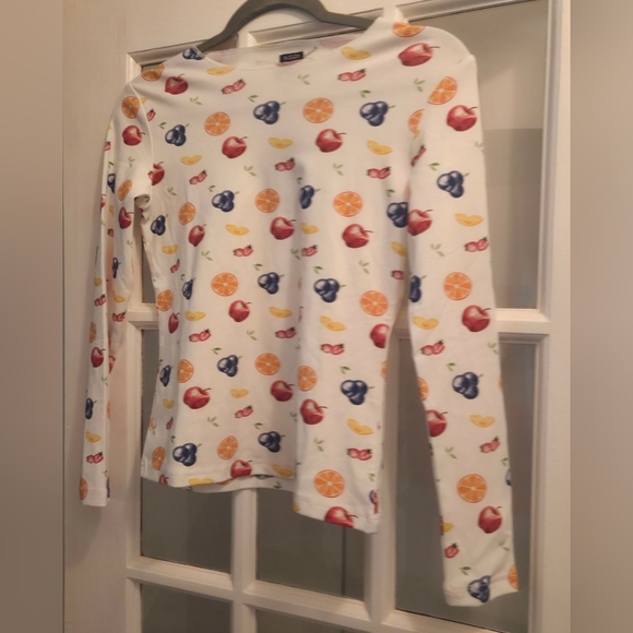 Aleeza Chic Abby Multicolor Fruit Design Long Sleeve Top - Picture 5 of 8